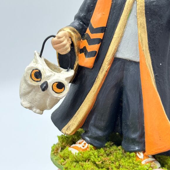 Bethany Lowe Wizard Lawrence with Owl Bucket 5.75”Halloween Figurine NEW - Picture 9 of 9